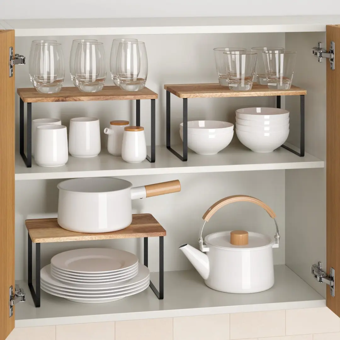 Metaltex York Lava Kruidenrek - 19x32x16cm - Zwart/Hout