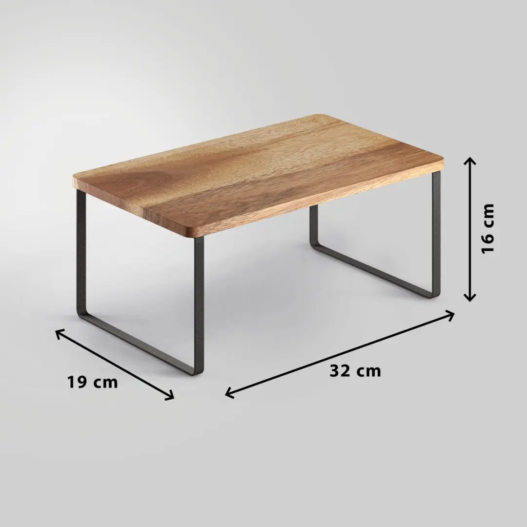 Metaltex York Lava Kruidenrek - 19x32x16cm - Zwart/Hout