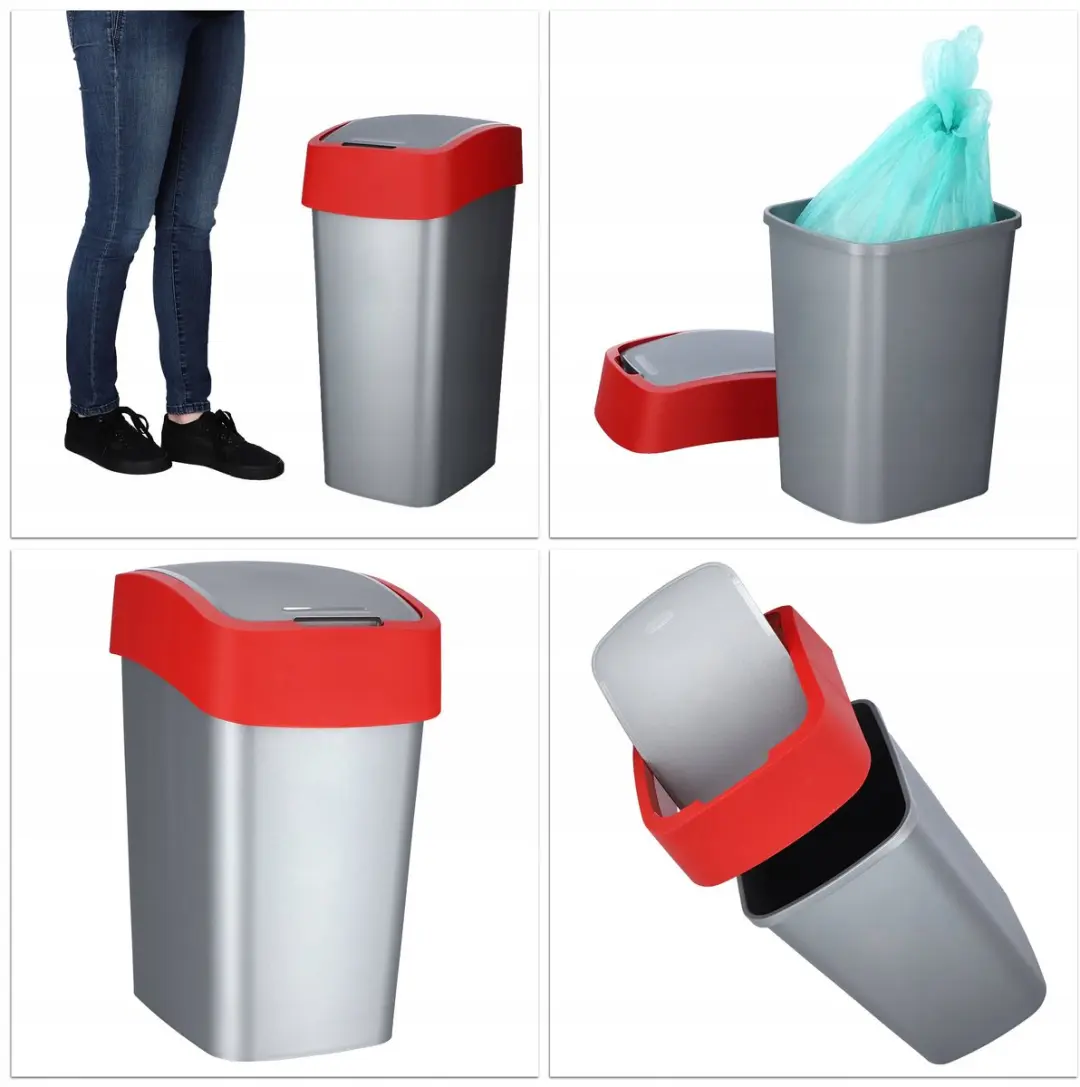 Curver Flip Bin Vuilnisbak 50L - Rood - MPN 3253922172080 - afbeelding 6 van 6