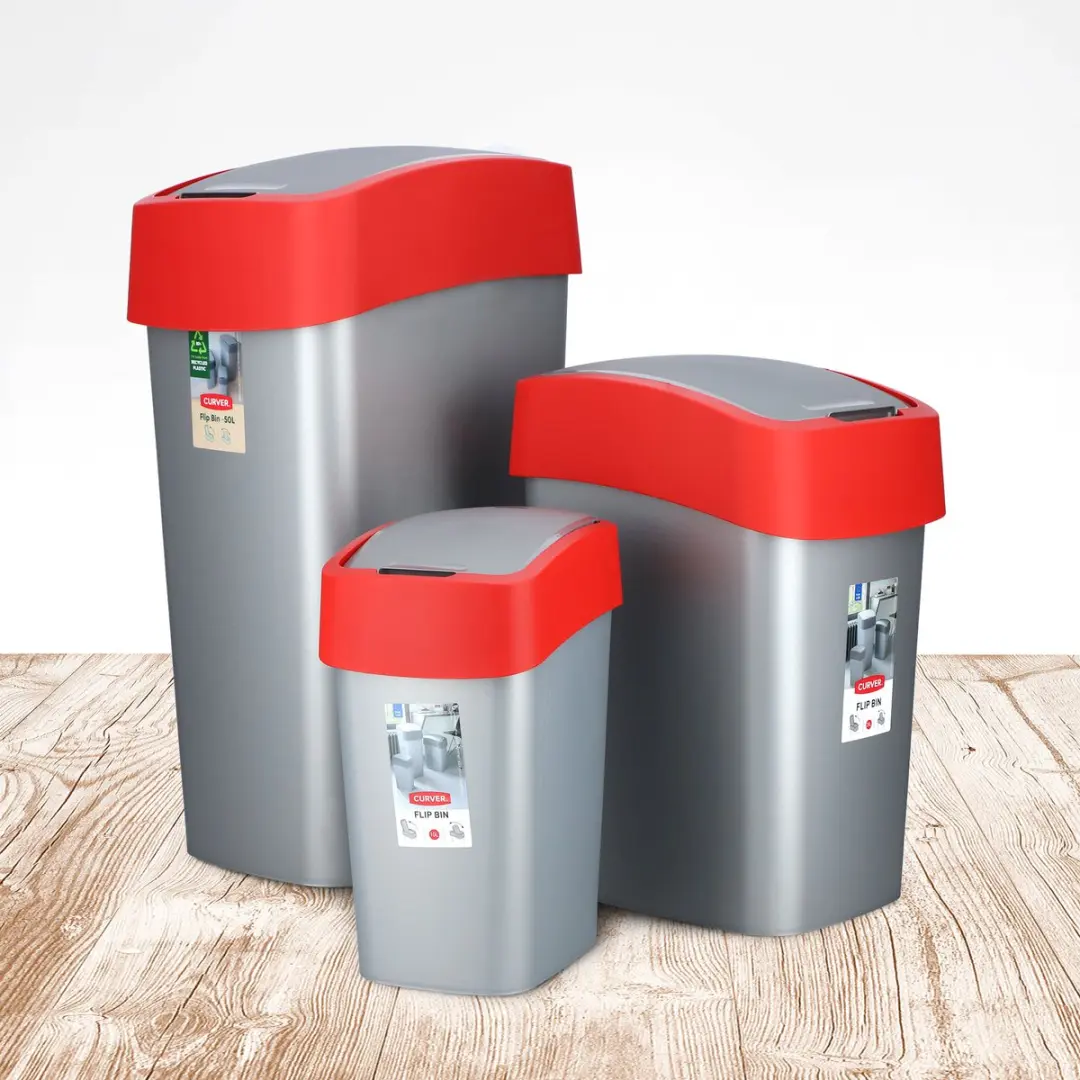 Curver Flip Bin Vuilnisbak 50L - Rood - MPN 3253922172080