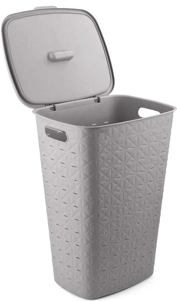 Curver Softex Wasbox 56L - 2 Vakken - Taupe - afbeelding 6 van 6