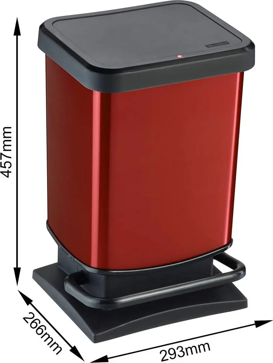 Rotho Paso Pedaalemmer 20L - Rood/Zwart