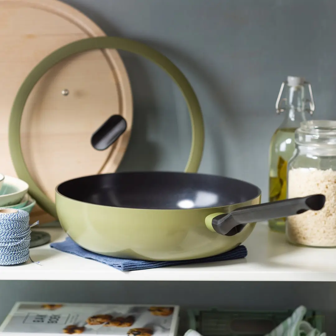 BK Enjoy Wokpan 28cm - 4.2L - Olijfgroen