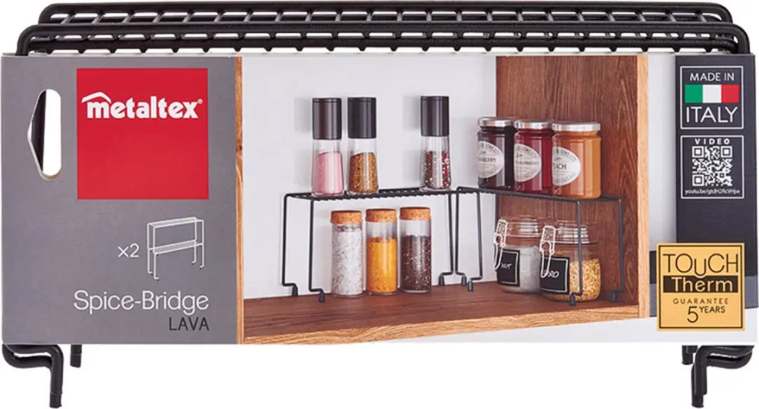 Metaltex Stapelbaar Kruidenrek Spice Bridge - 2 Stuks - Zwart