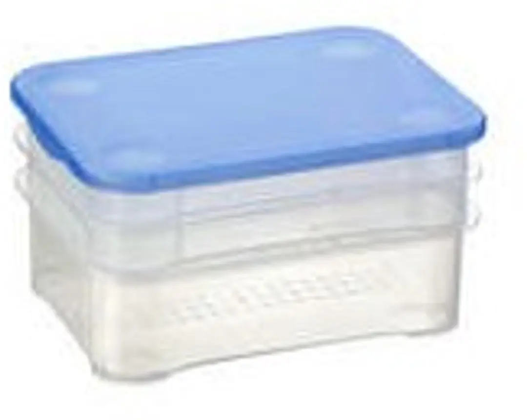 Sunware Vleeswarendoos 3-delig - 0.50L - Transparant/Blauw
