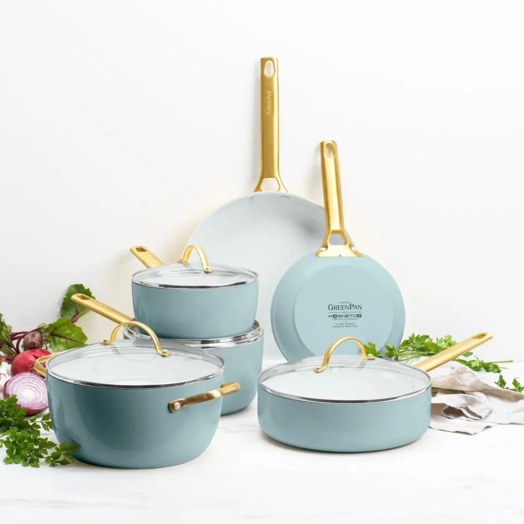 GreenPan Padova CC008479-001 Pannenset 10-delig - 18-28cm - Inductie - Keramisch - Smokey Blue