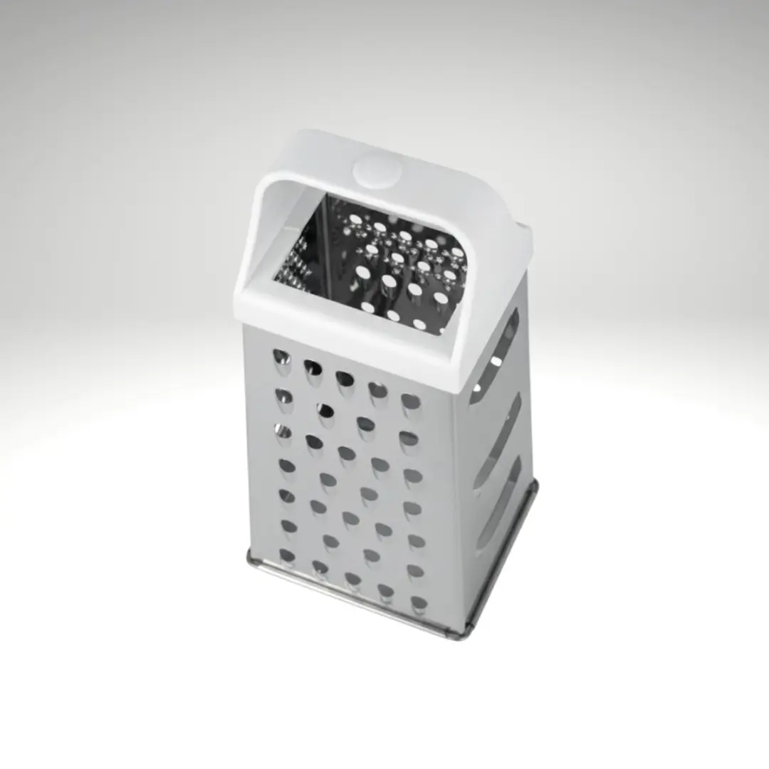 Metaltex RVS Handrasp 4-zijdig - Fijn/Grof/Medium/Schijfjes - Zilver