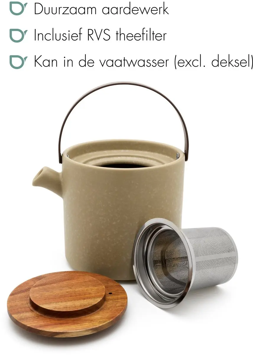 Bredemeijer Theeset Umea - 1,2L Leemgrijs - 6 Kopjes