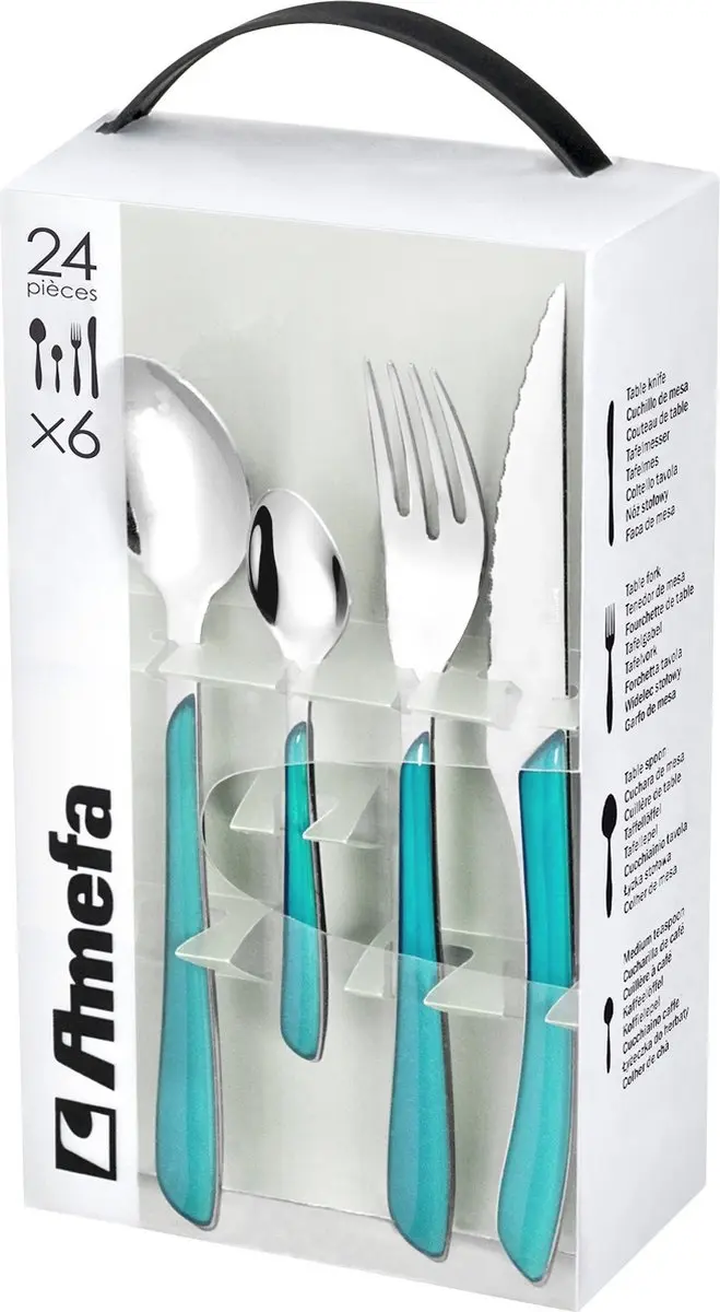 Amefa Eclat Bestekset 24-delig - Turquoise - 4 Personen