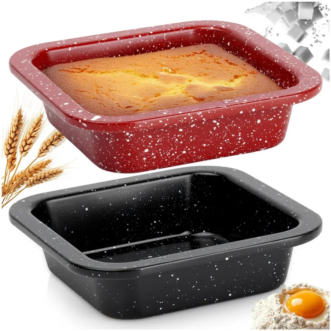 La Cucina Graniet Bakvorm 12x12cm - 2 Stuks