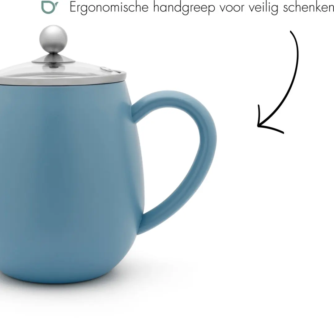 Bredemeijer Theepot Eva Dubbelwandig 1,1L - IJsblauw