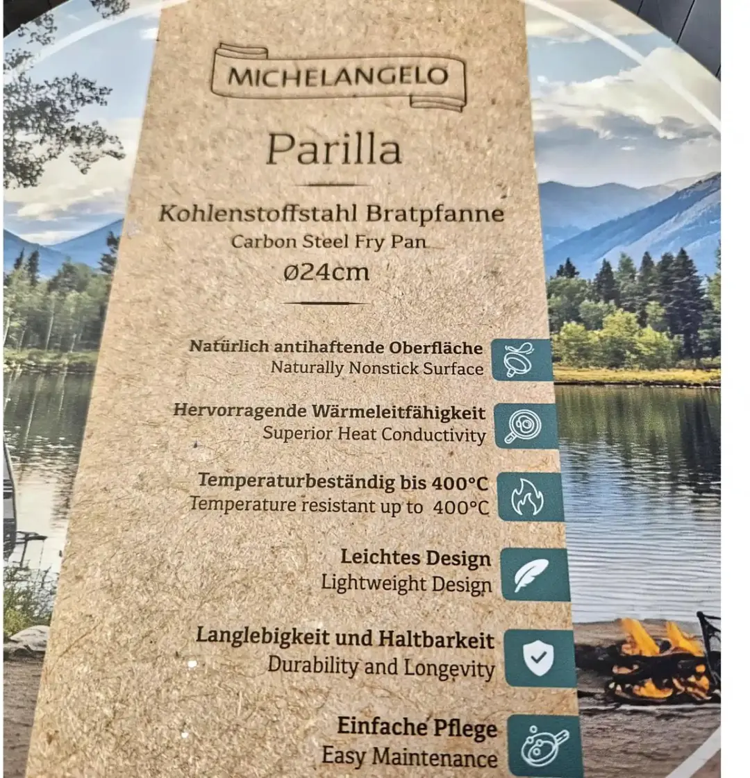 Michelangelo Parilla Stalen Koekenpan 24cm - Zwart