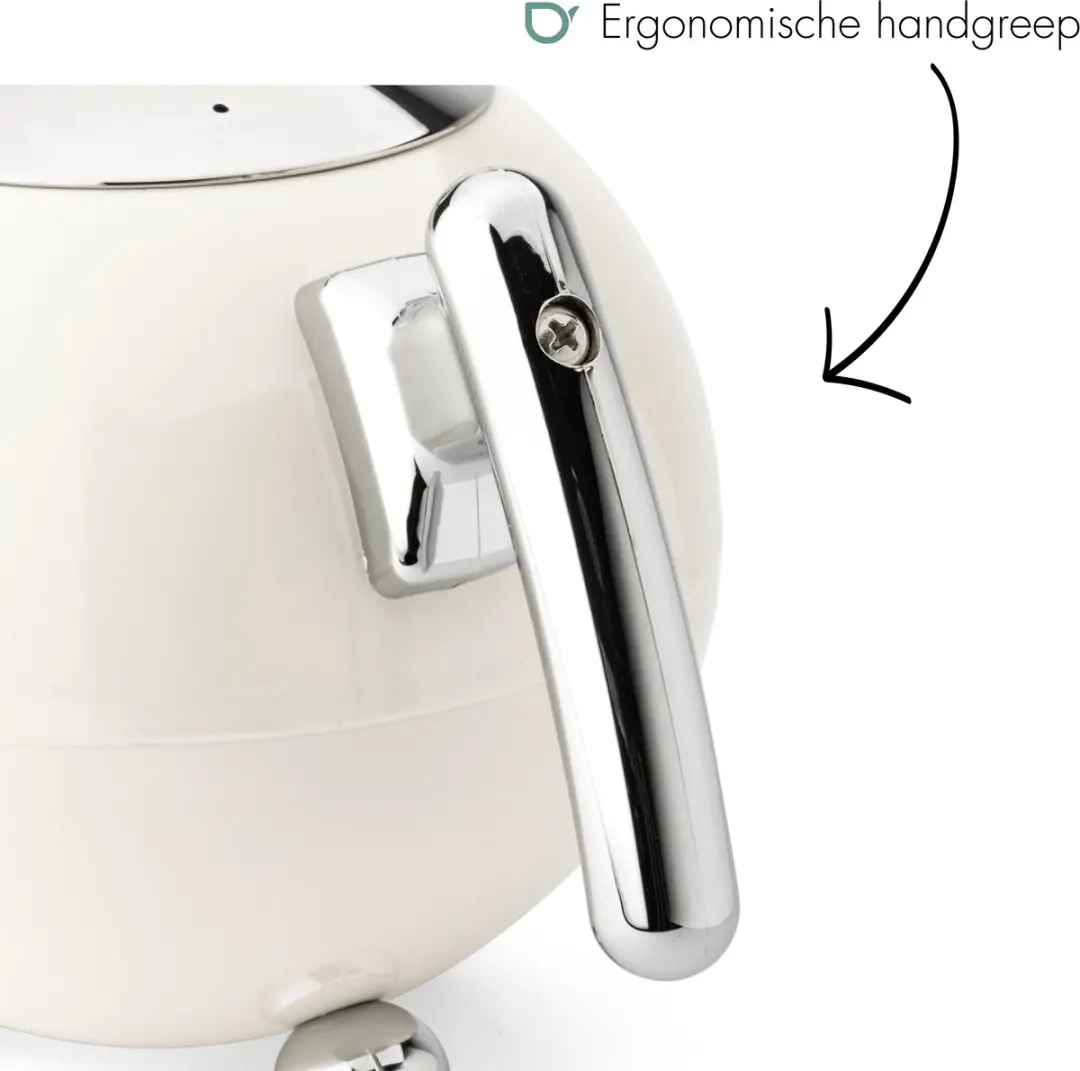 Bredemeijer Theepot Bella Ronde Dubbelwandig 1,2L - RVS - Warm wit