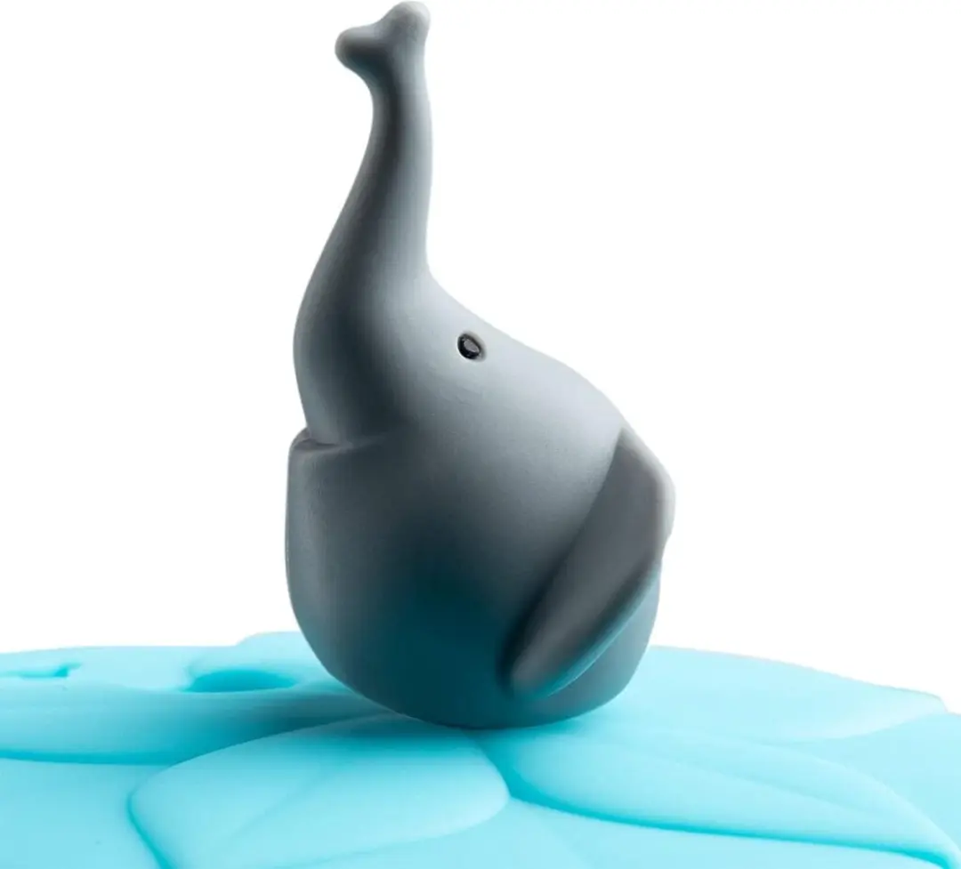 Leonardo Bambini Drinkglas Deksel Olifant - Turquoise 039741