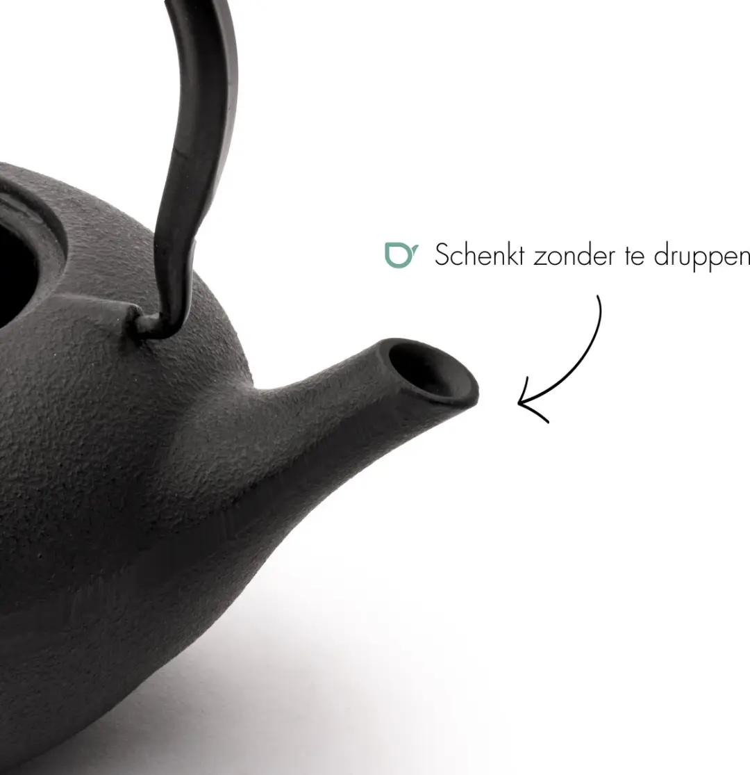 Bredemeijer Shanxi Giftset - Theepot 1L + 2 Porseleinen Mokken - Zwart