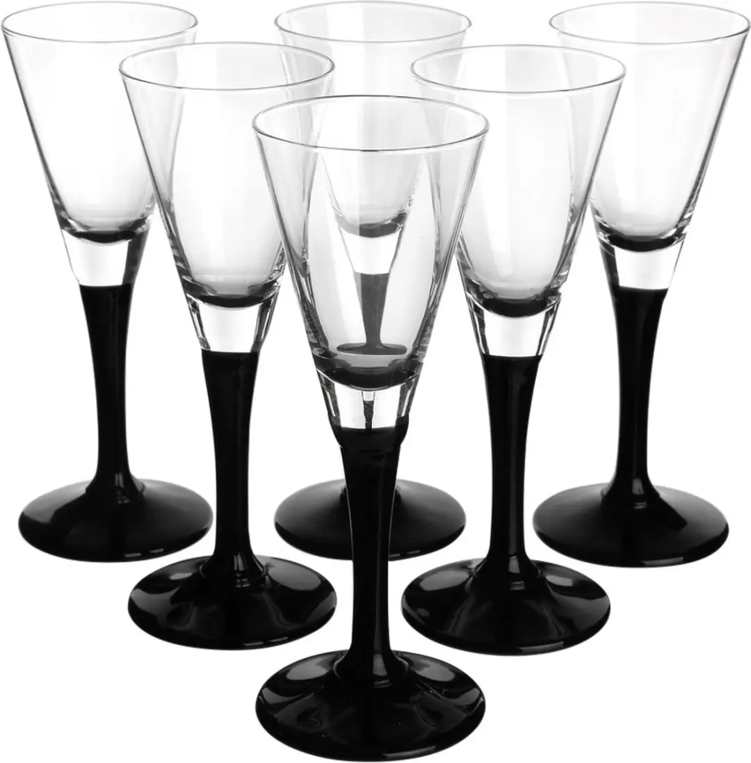Royal Leerdam Altom Design Likeurglazen 50ml - 6 Stuks - Zwart