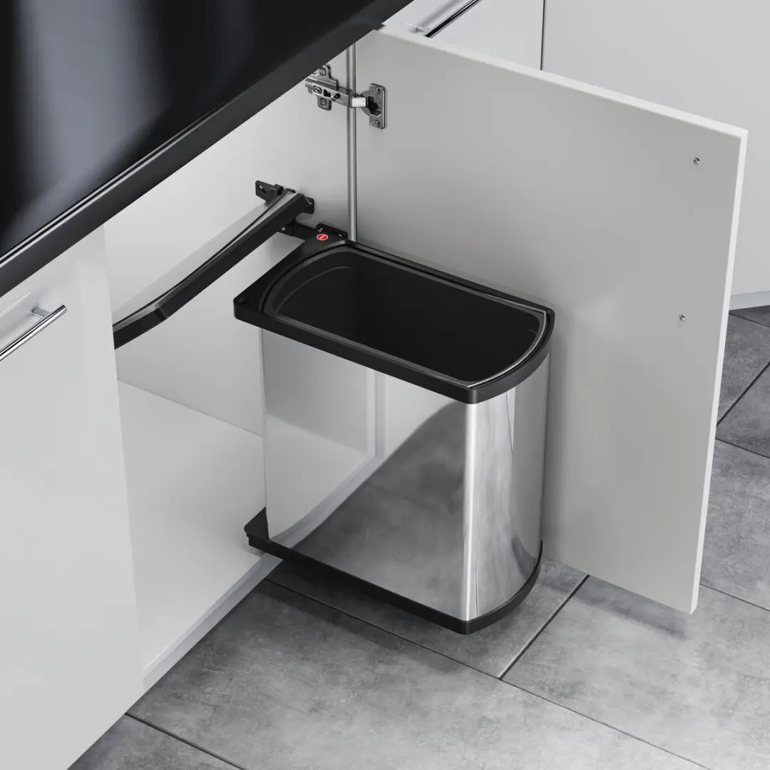 Hailo Uno-Automatic AE341810 Inbouw Prullenbak 18L - Zwart
