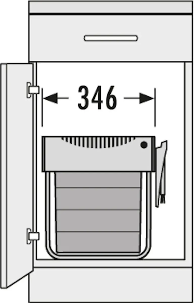 Hailo Tandem-RB AE364122 Inbouw Prullenbak 40L - Grijs