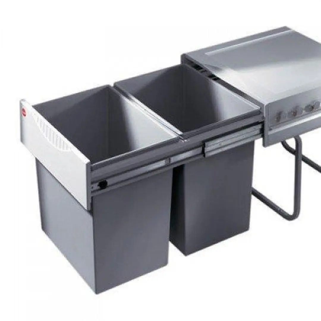 Hailo Tandem-RB AE364122 Inbouw Prullenbak 40L - Grijs - afbeelding 6 van 6