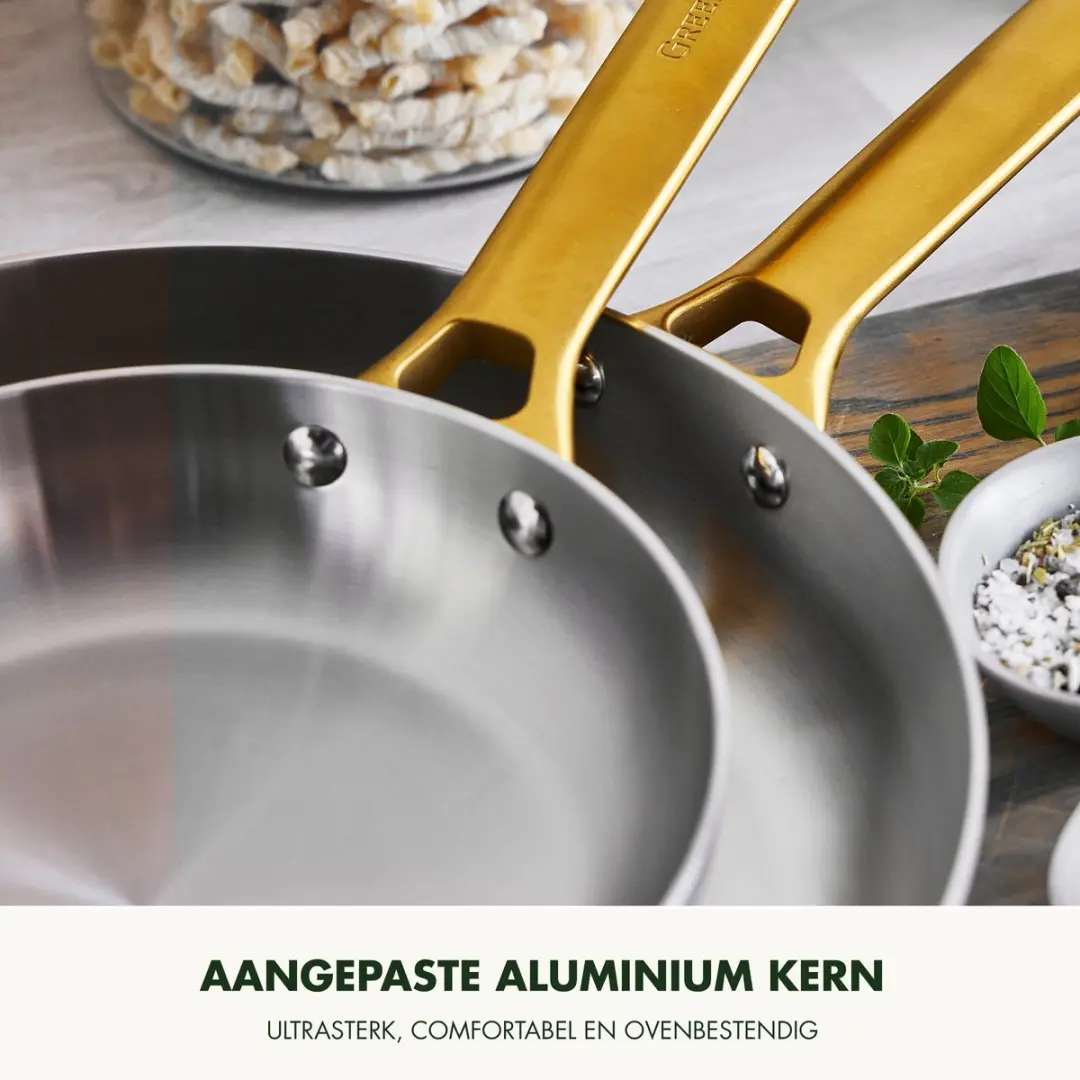GreenPan Padova Koekenpannenset 2-delig 20/28cm - Inductie RVS - Zilver