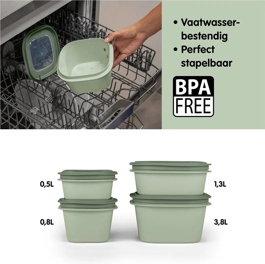 Sunware Sigma Home Vershoudbakjes 3.8L - 4 Stuks - Groen
