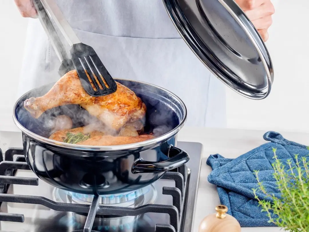 BK Fortalit Emaille Braadpan 36cm - 7.5L - Zwart/Blauw