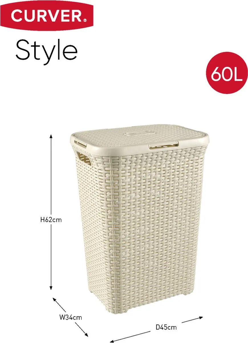 Curver Style Wasmand Set 105L - 2 Stuks Wit