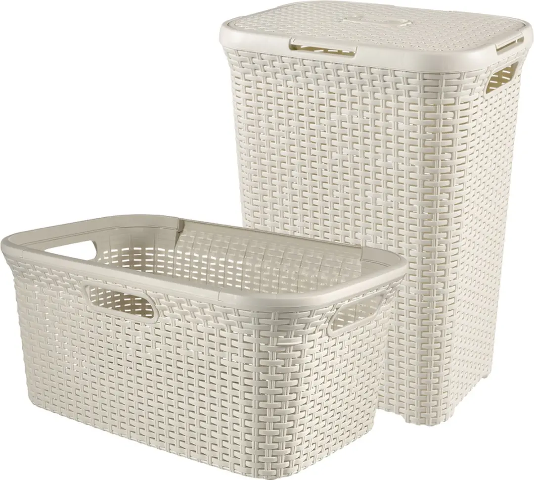 Curver Style Wasmand met Deksel 60L + Wasmand 45L