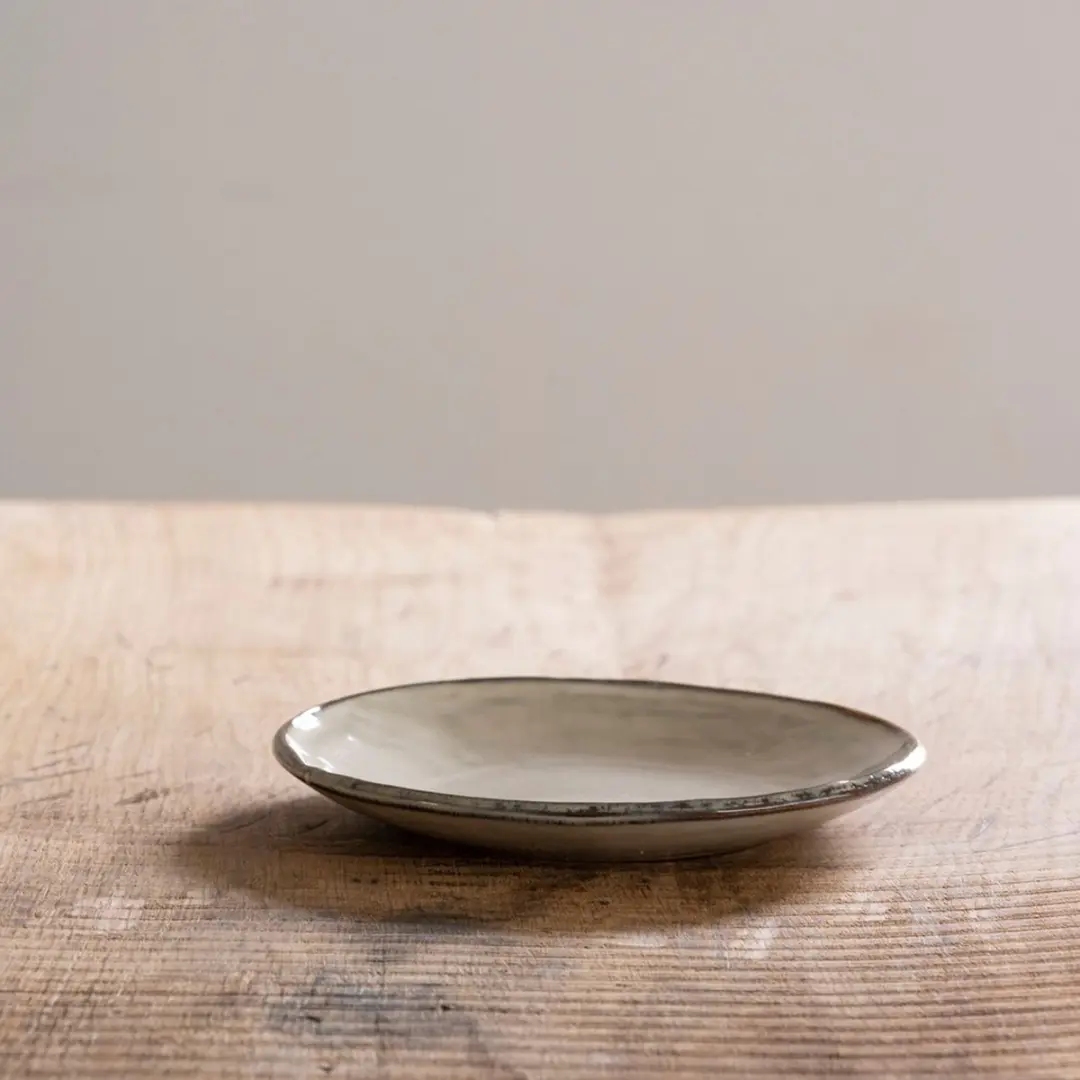 Dutch Rose Organic Borden 17cm - Creme Stoneware