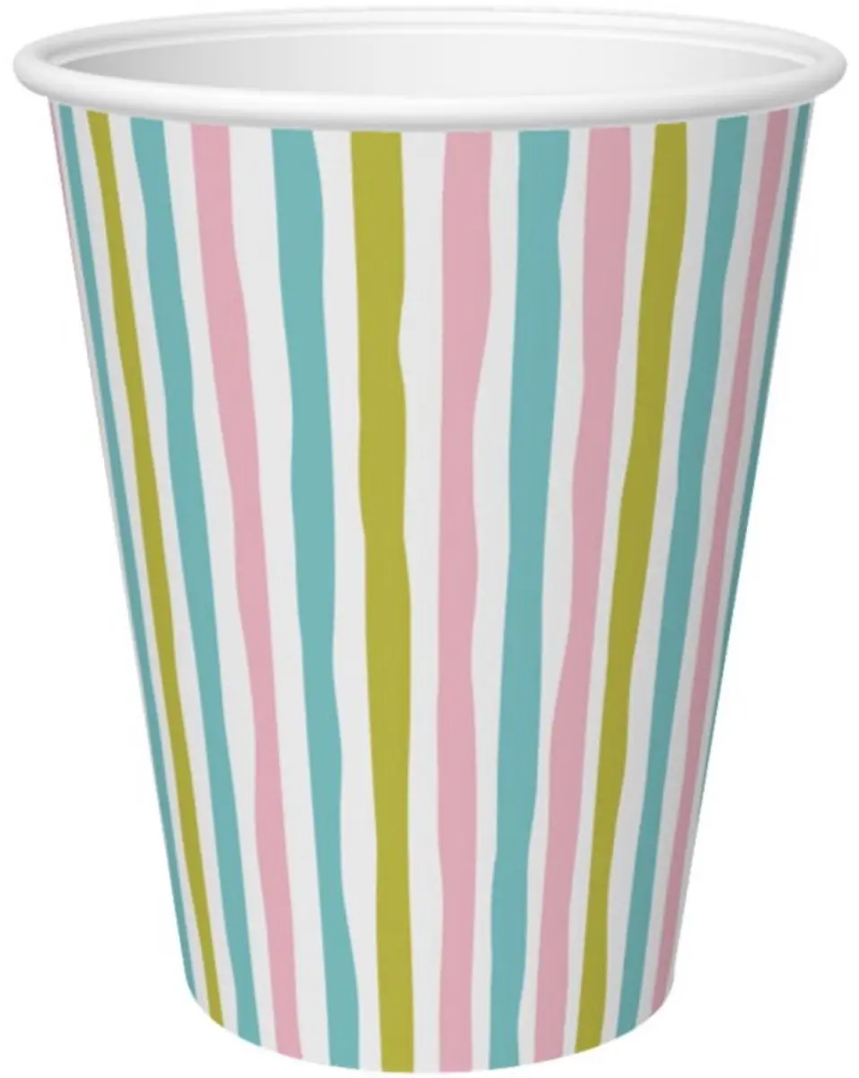 Duni Papieren Bekers Stripes 24cl