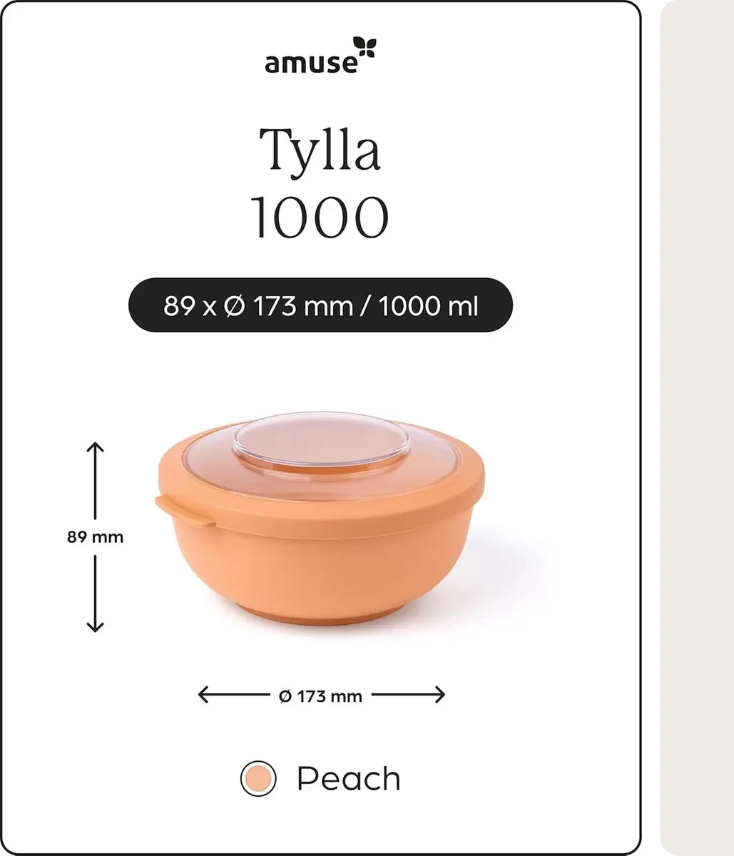 Amuse Tylla Peach Lunchbox 1000ml - 2-delig - BPA-vrij