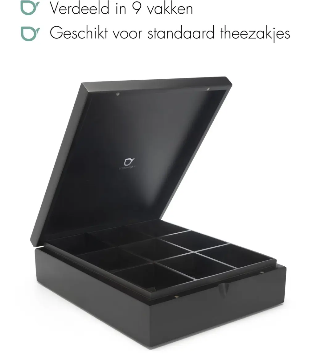 Bredemeijer Theedoos 9-vaks Bamboe - Zwart