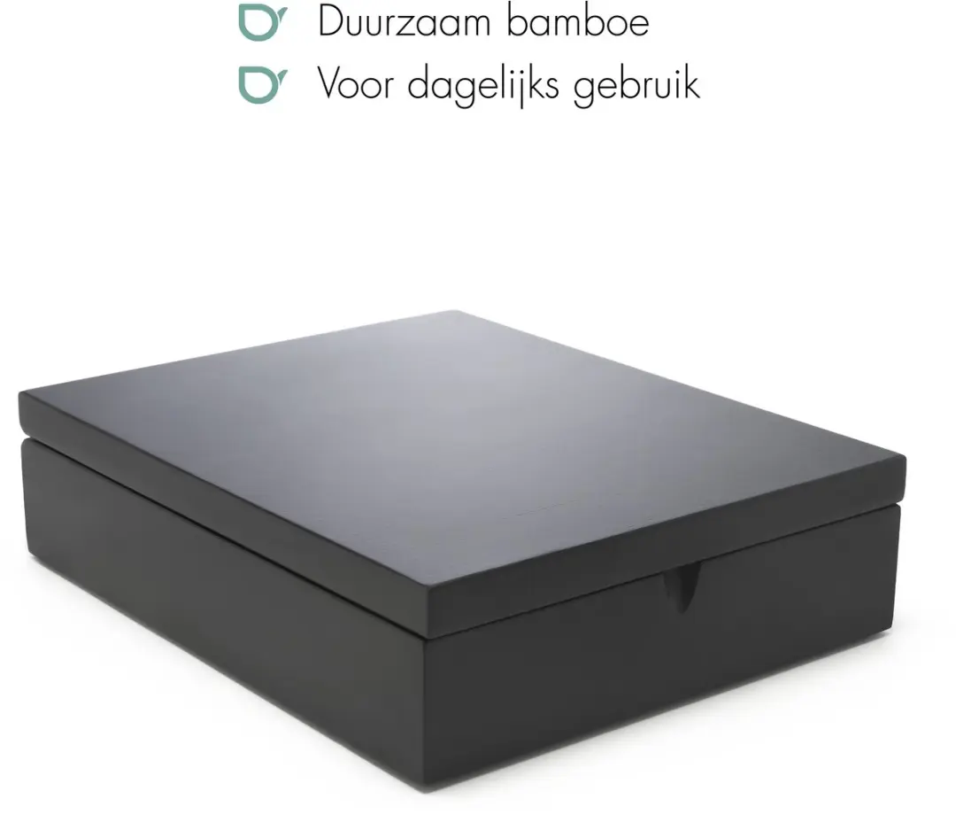 Bredemeijer Theedoos 9-vaks Bamboe - Zwart
