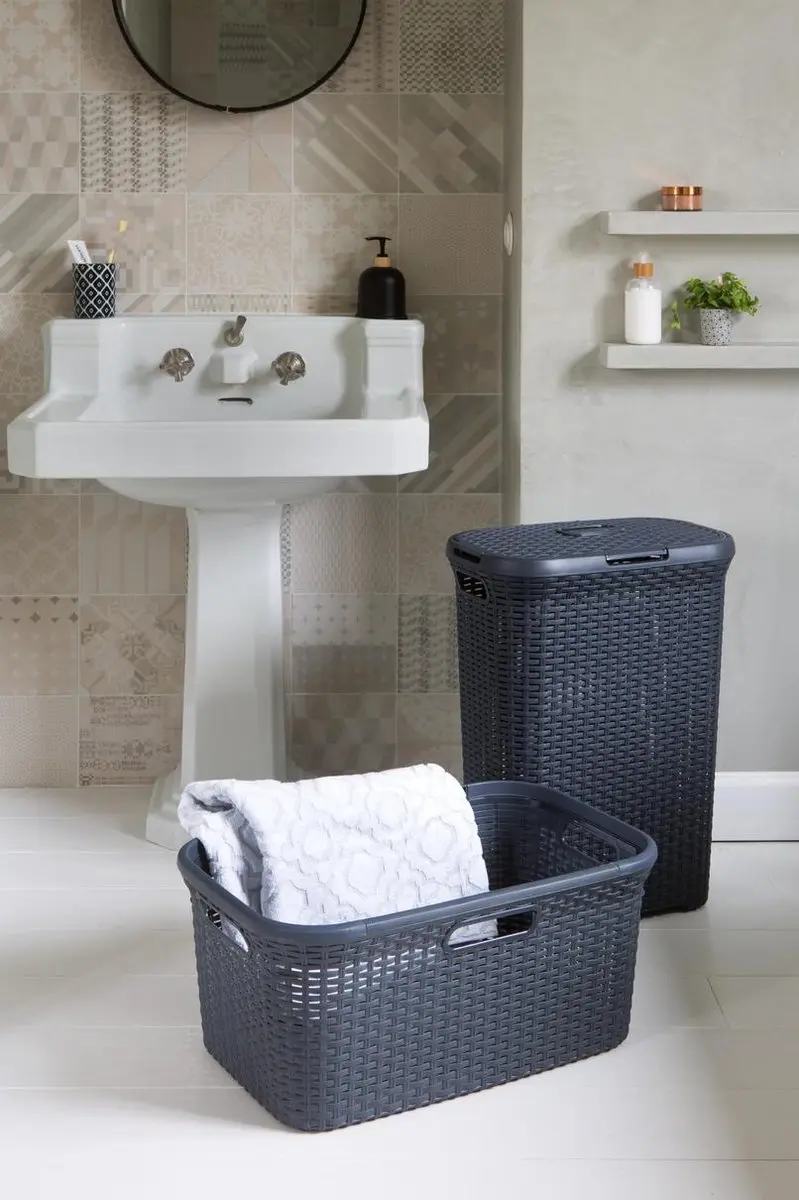 Curver Style Wasmand 45L - 2 Stuks - Antraciet