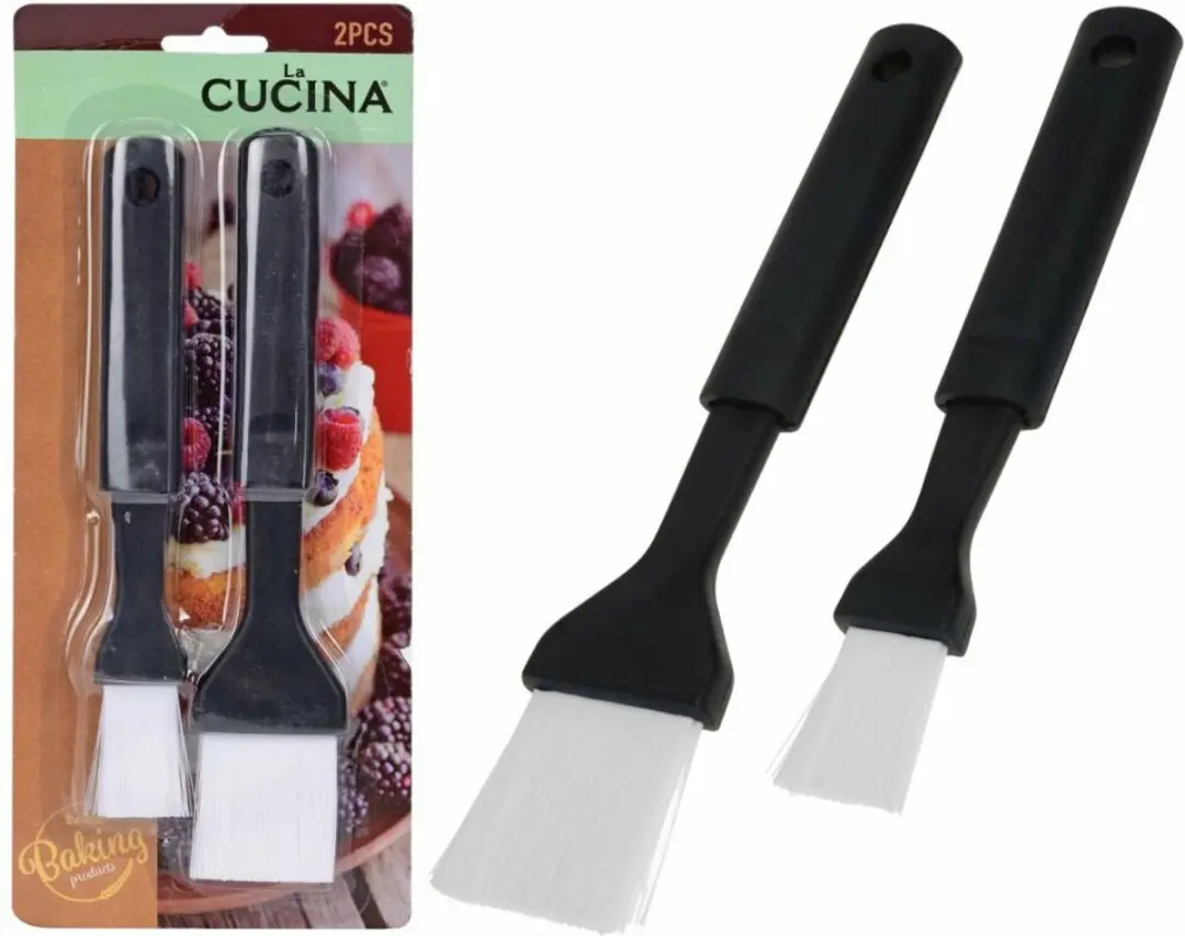 La Cucina Bak- en Barbecue Invetkwasten Set - 2 Stuks - Zwart