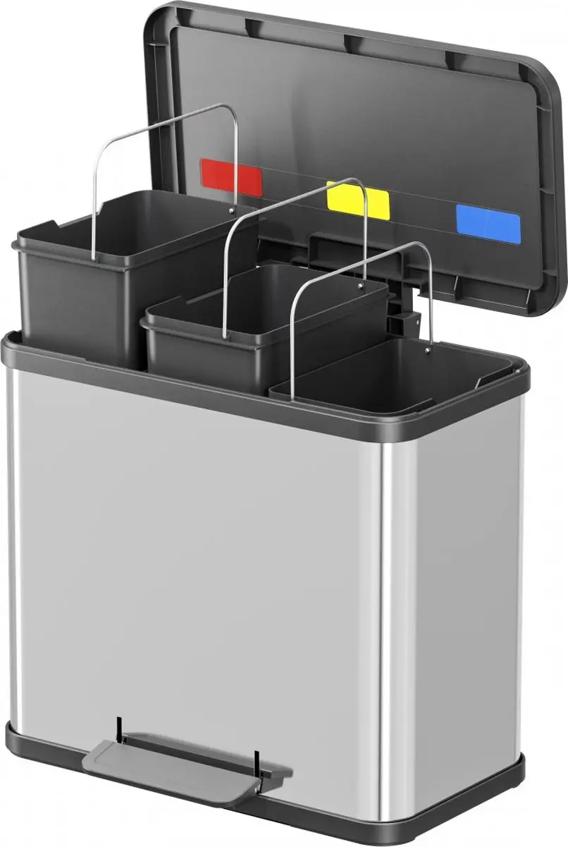 Hailo Öko Trio Plus Prullenbak 3x9L - RVS