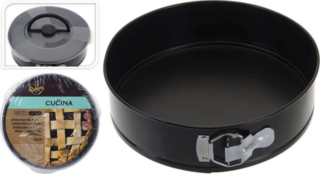 La Cucina Springvorm met deksel 26cm - Zwart