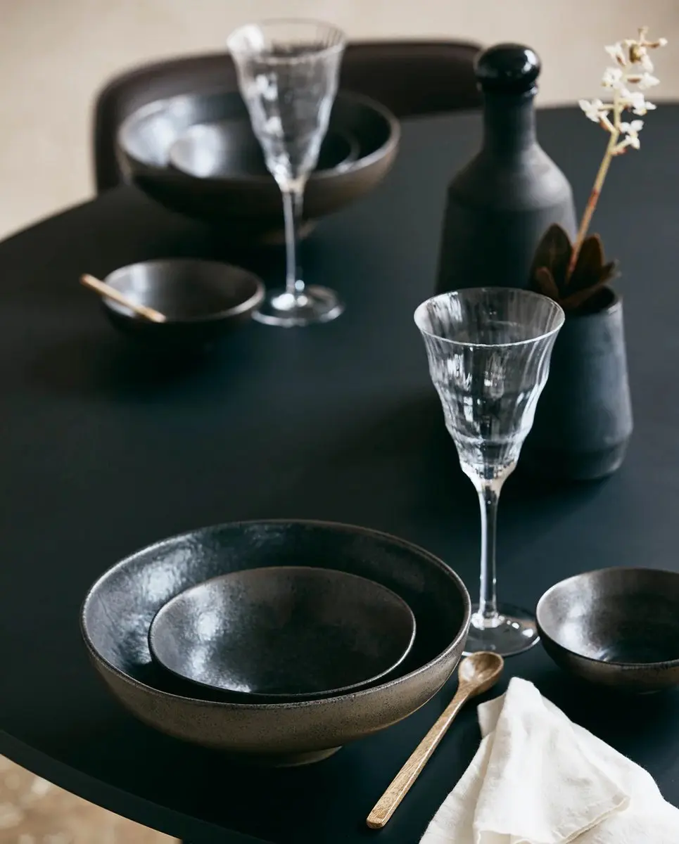 Nordal Inez Bowl Large 24cm - Zwart