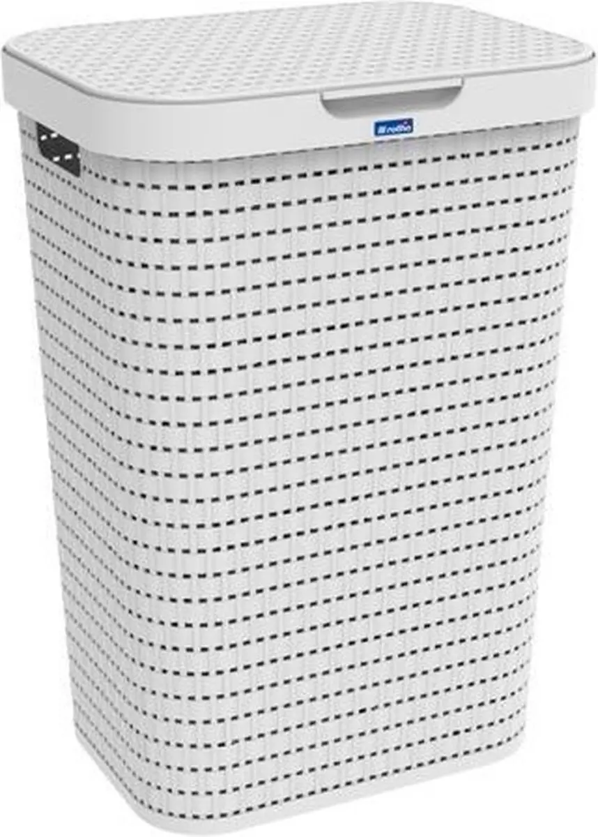 Rotho COUNTRY Wasmand met Deksel 55L - Wit