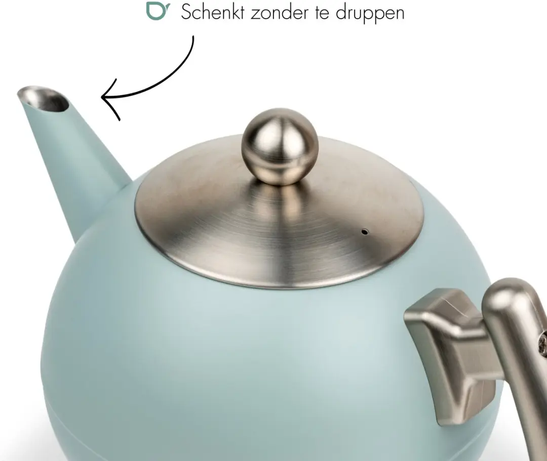 Bredemeijer Theepot Bella Ronde Dubbelwandig 1,2L - Lichtblauw