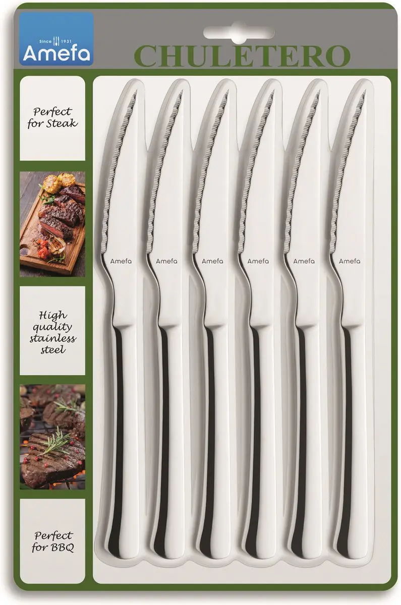 Amefa Chuletero Steakmessen 6-delig - RVS - 703800BC09BR6