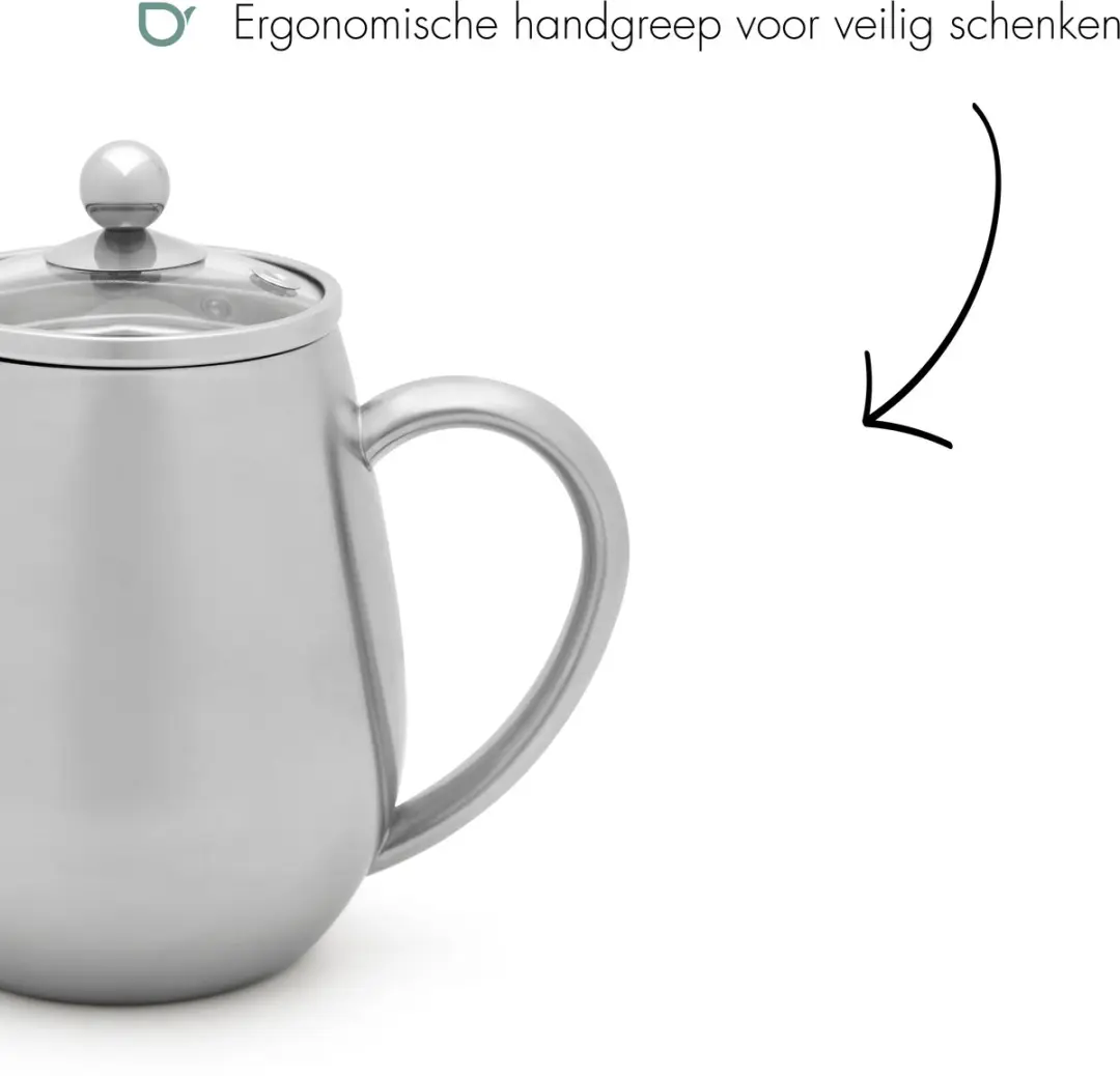 Bredemeijer Theepot Eva Dubbelwandig 0,5L - RVS