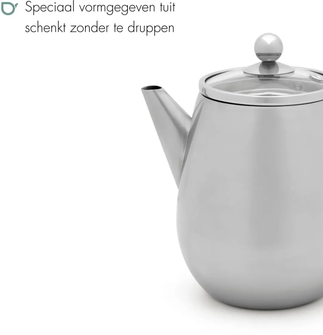 Bredemeijer Theepot Eva Dubbelwandig 0,5L - RVS