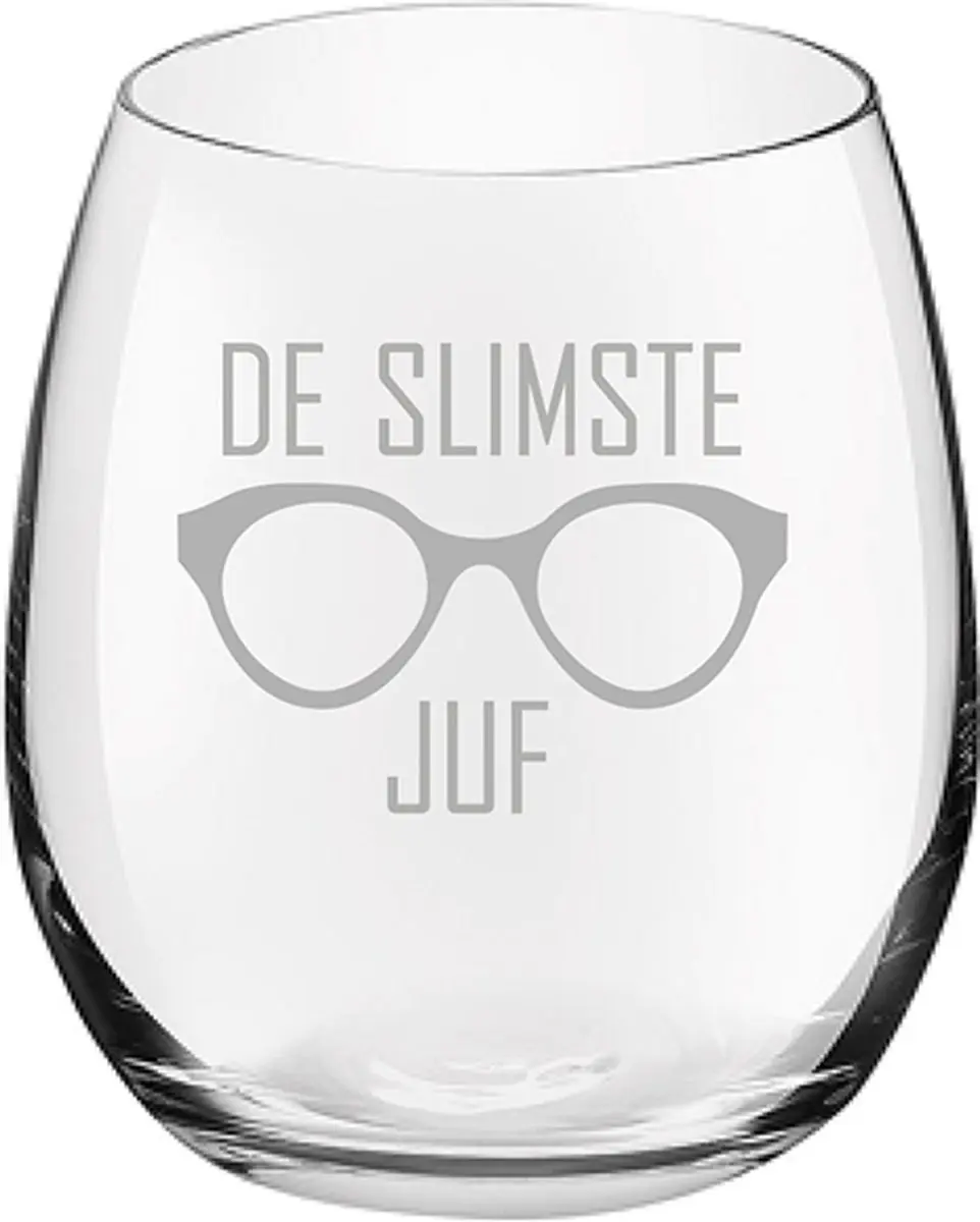 Royal Leerdam Gegraveerd Drinkglas De Slimste Juf 39cl