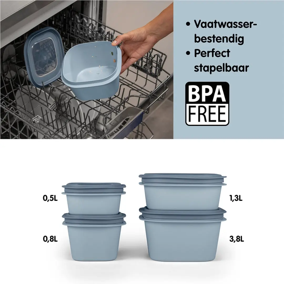 Sunware Sigma Home Vershoudbakjes 0.5L - 6 Stuks - Blauw