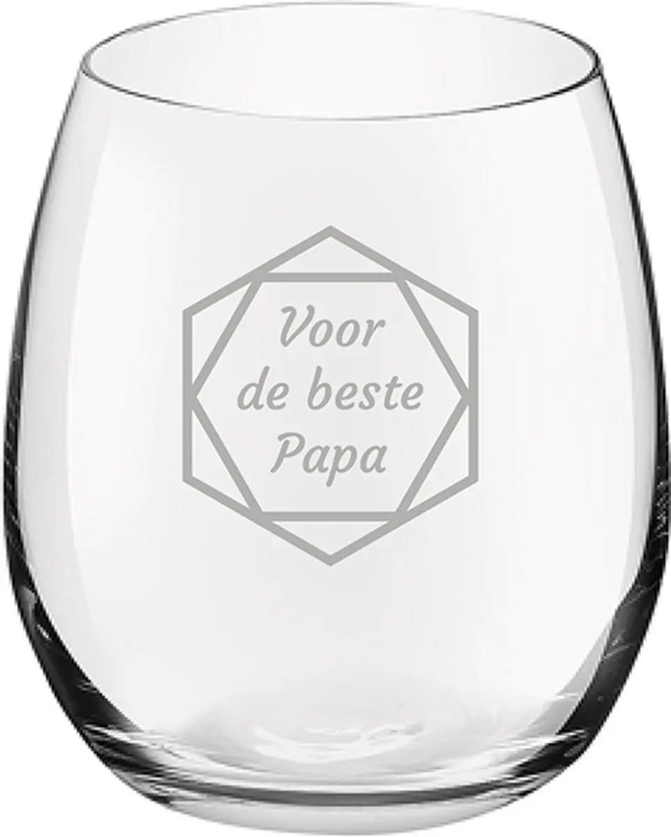Royal Leerdam Drinkglas 39cl Beste Papa Hexagon