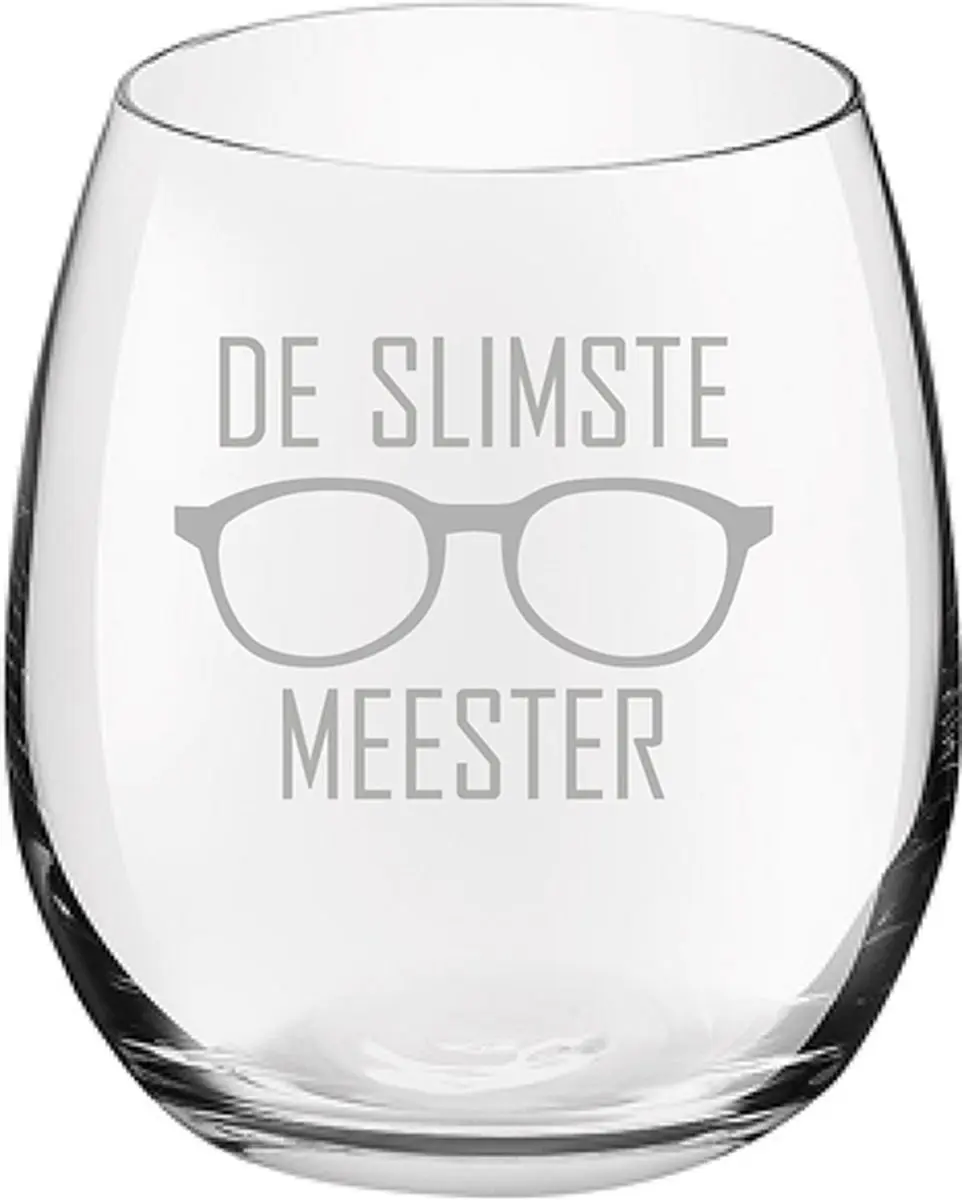 Royal Leerdam Gegraveerd Drinkglas Meester Slimste 39cl