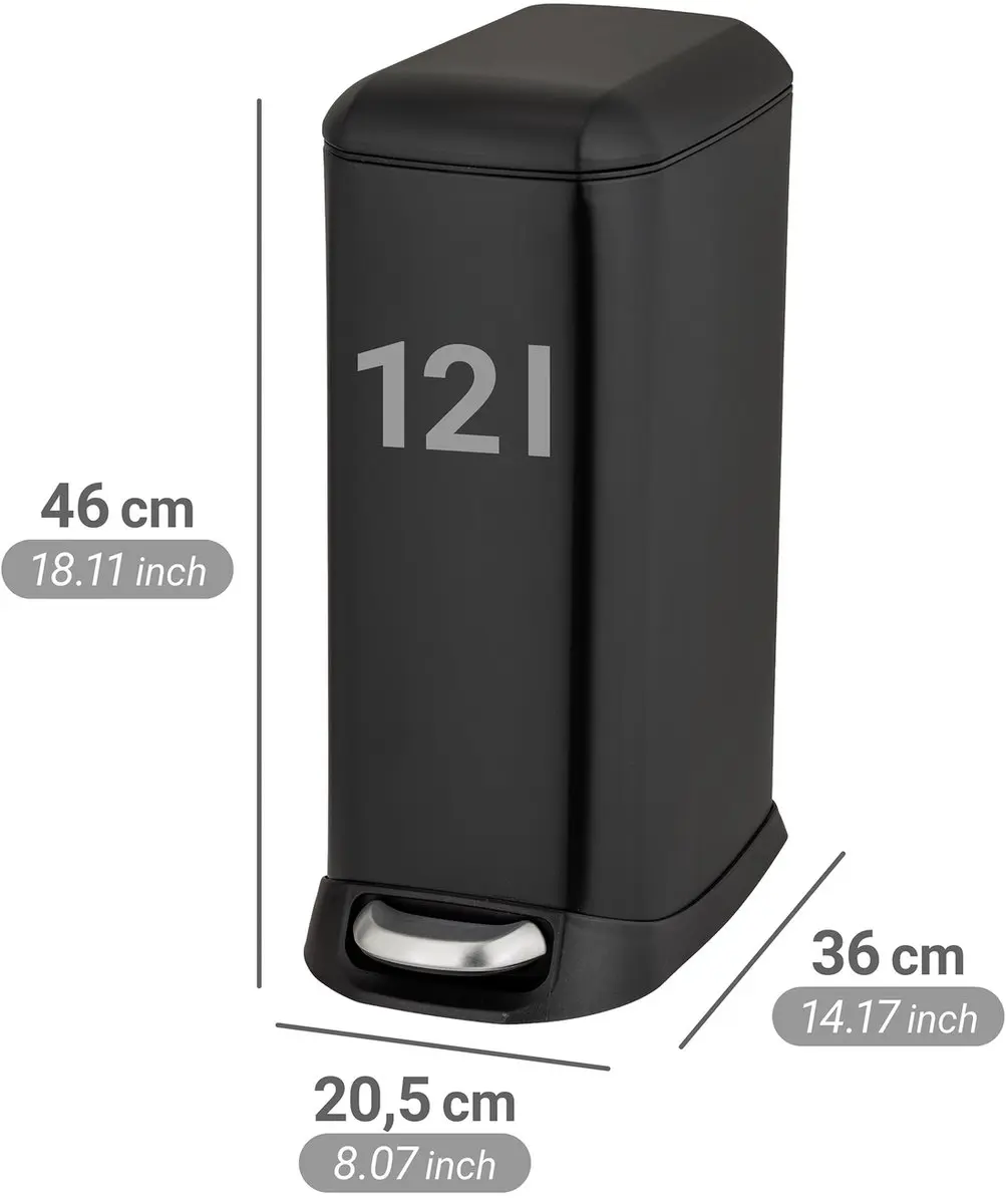 Wenko 54928100 Pedaalemmer 12L - Zwart