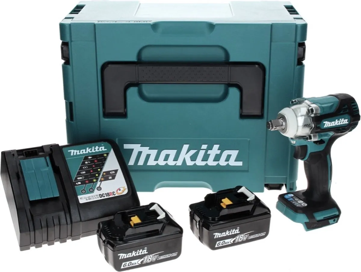 Makita DTW 300 RGJ Slagmoersleutel 18V - 330Nm - 2x 6,0Ah + Oplader + Makpac - afbeelding 2 van 5