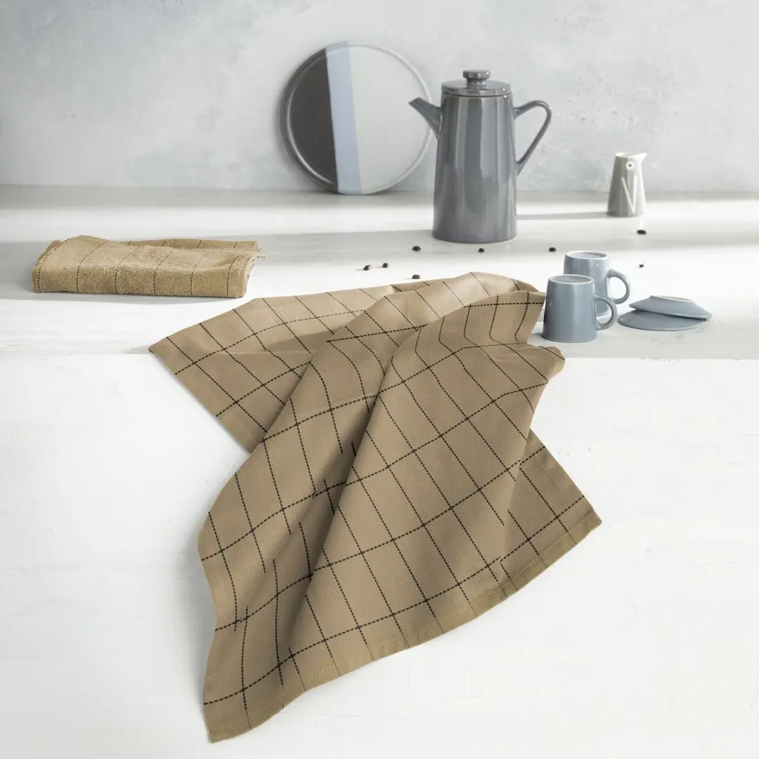DDDDD Fence Keukendoek 50x55cm - 6 Stuks - Zandkleur